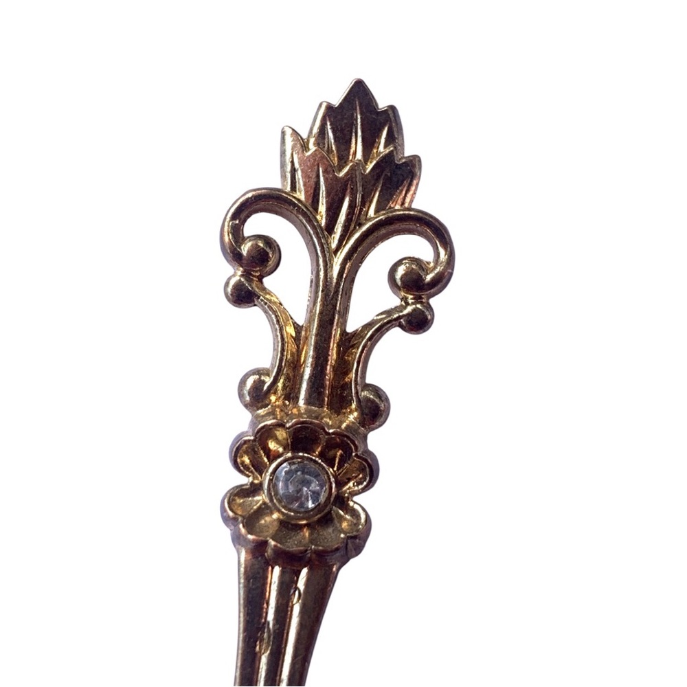 Vintage-style gold-tone mini teaspoon - Picture 4 of 11